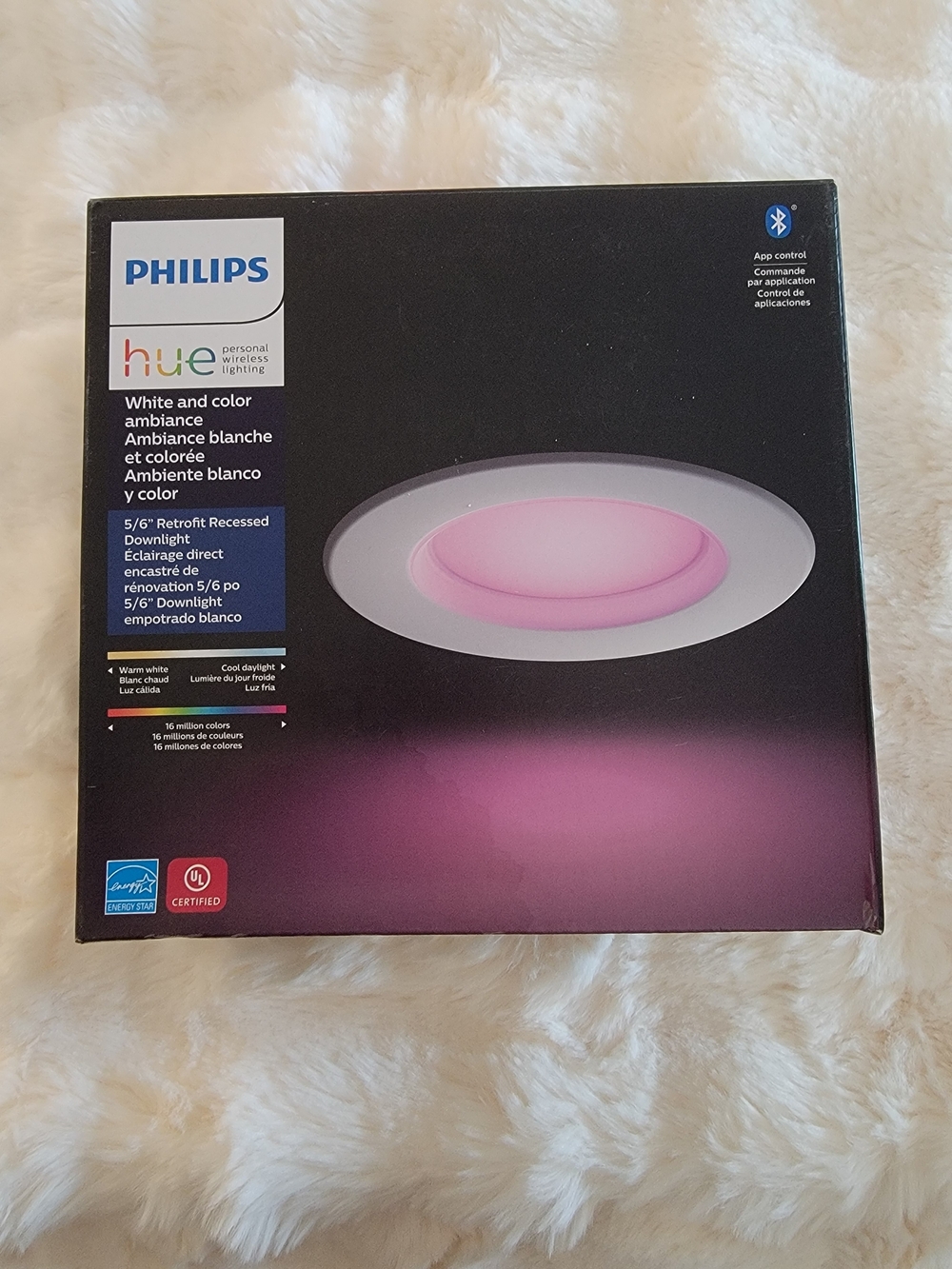 Philips - Hue Bluetooth 5/6" High Lumen Recessed Downlight - White and Color Amb